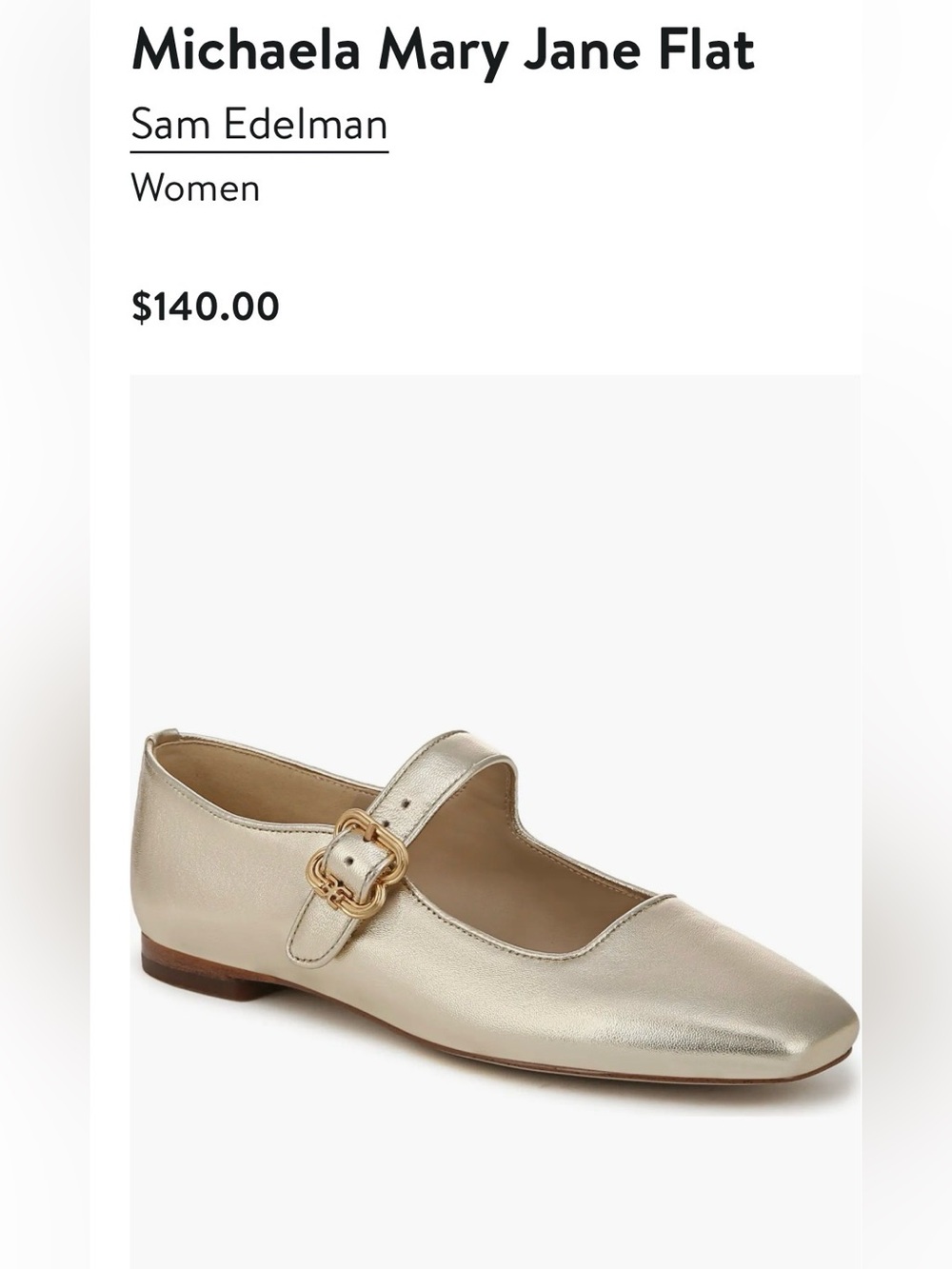 Sam Edelman Michaela Gold Mary Jane Flat